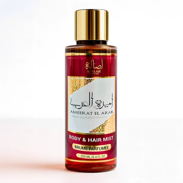 Brume parfumée Ameerat Al Arab 250 ml – notes orientales fraîches - Parfum corps et cheveux - parfum intense longue durée